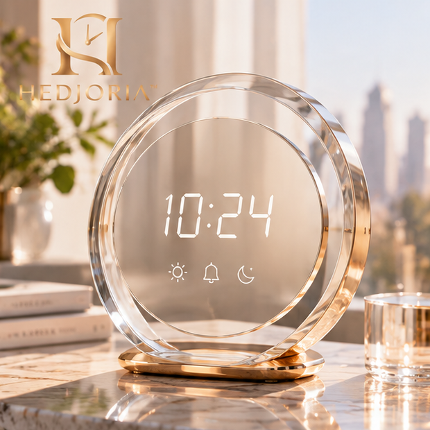 HEDJORIA™ VERA Glass Reflection Clock
